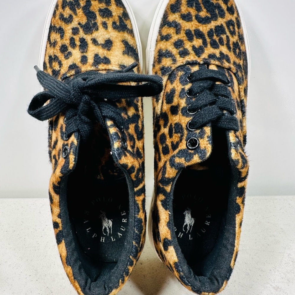 Polo Ralph Lauren Sneakers Leopard Print Size 4 Women - Picture 5 of 7